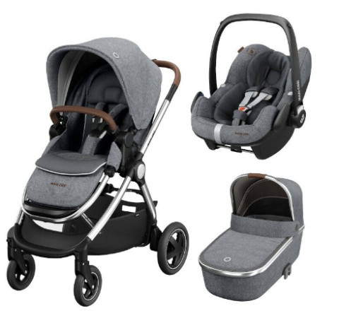Ensemble trio ADORRA poussette nacelle et maxi cosy base isofix Kadolog